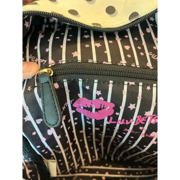 Betsy Johnson BackPack Art to Wear Grunge Y2K 90s Chunky Chevron Polka Dot Flaws - Picture 6 of 16